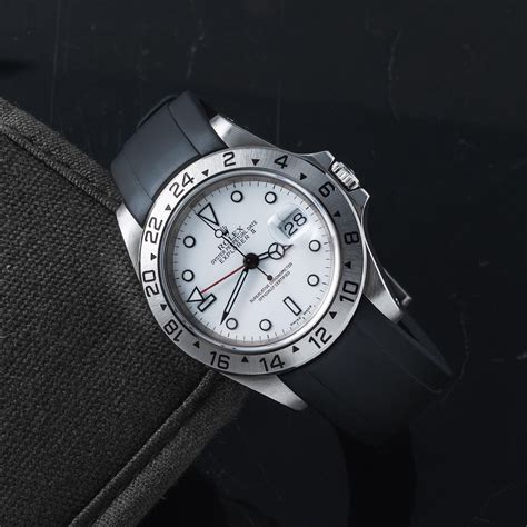 rolex explorer rubber strap|best strap for rolex explorer.